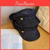 Solid Street Color Style Navy Flat Top Cap Breathable Fabric Urban Wear Casual