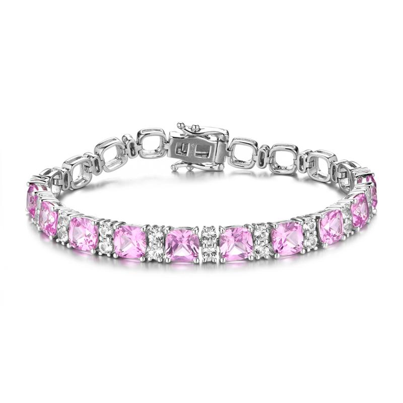 ATTAGEMS 925 Silver Jewelry Original Created Blue Spinel Bracelet 1.0CT Tennis Bracelets For Women Luxury Gift Wedding Authentic