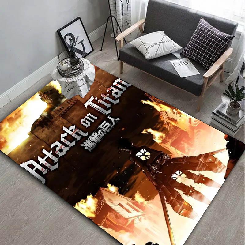 Een Attack On T titan Tapijt Vloerkleed Kunst voor Kamerdecoratie Huis Slaapkamer Bank Cadeau Kinderkamer Tapijt Antislip Vloermat Verjaardagscadeau Cadeaus