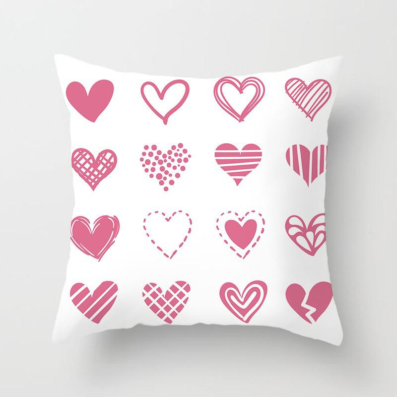 Seat Living Room Sofa Pillowcase Valentines Day Love Cushion Cover Red Pink Heart Home Decor