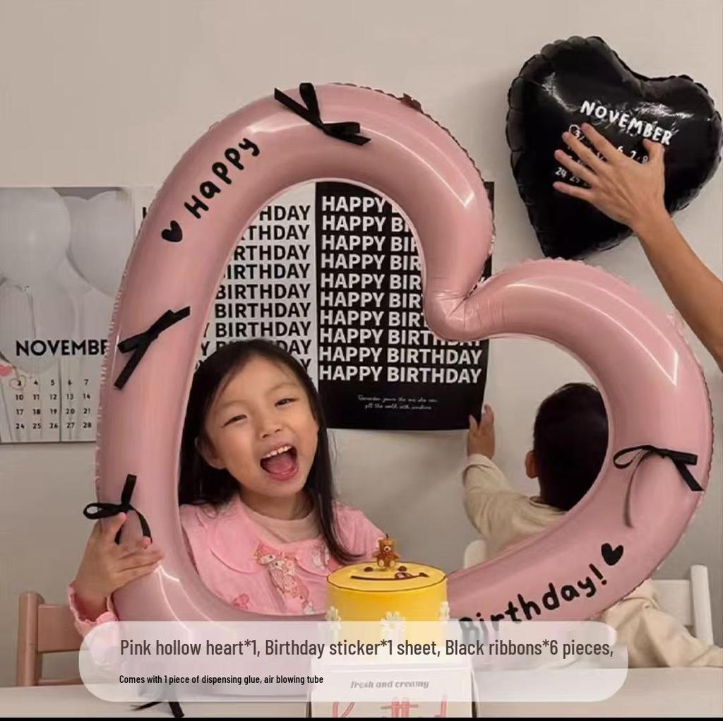 First Birthday Heart Photo Frame Balloon Decoration for Boys & Girls
