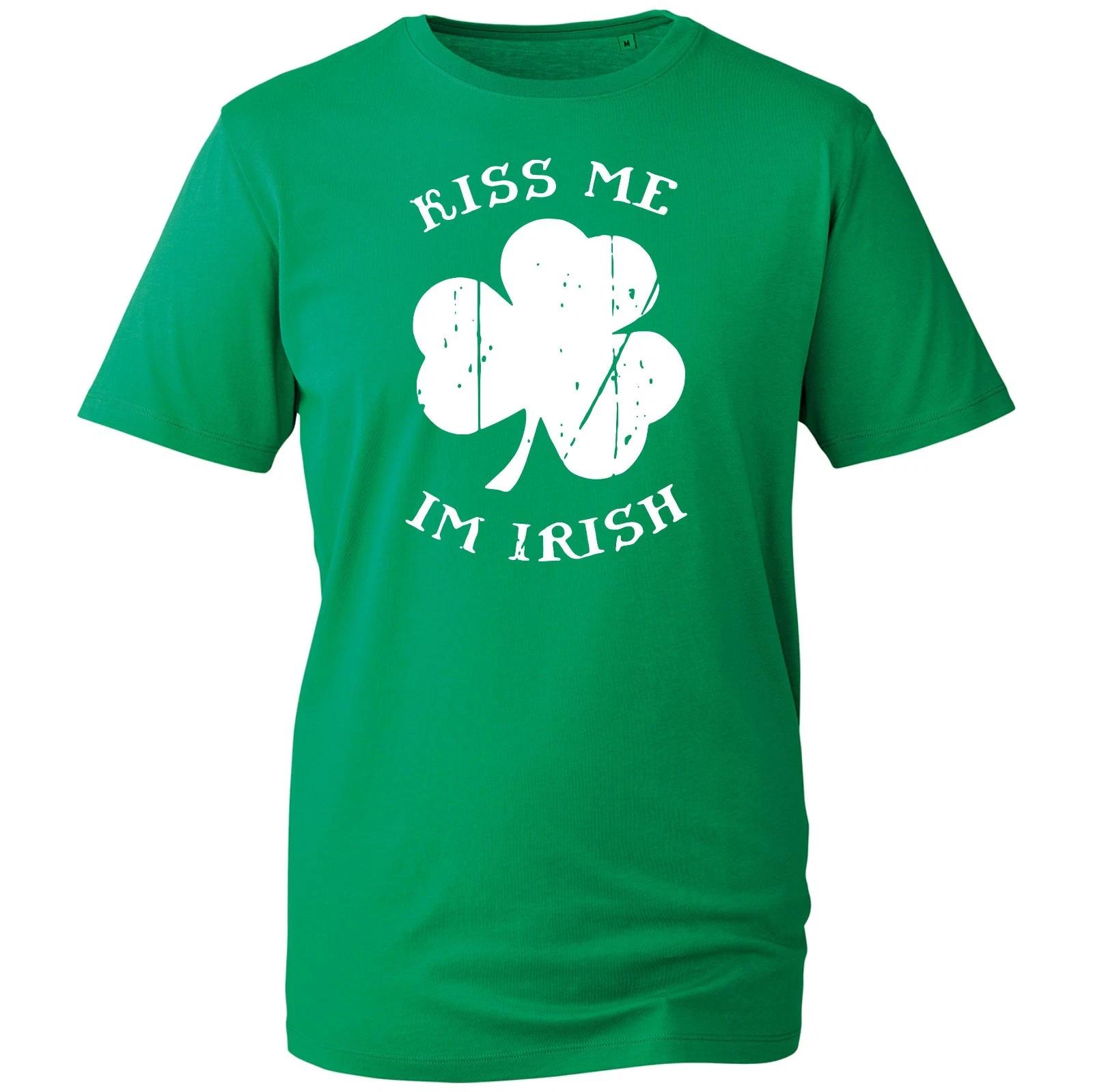 Kiss Me Im Irish T-Shirt, St Patricks Day Novelty Cute Holiday Gift For Him Her S