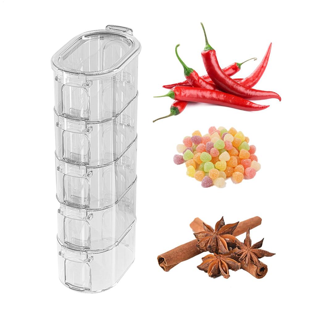 Seasoning Organizer Clear Airtight Reusable Jar Salt Jar with Lid for Condiment Household Cooking Dining Baking Bathroom