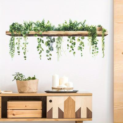 1 STÜCKE Kleine Frische Grüne Pflanze Blätter Studie Schlafzimmer Wohnzimmer Wand Landschaftsbau Dekorative Wandaufkleber