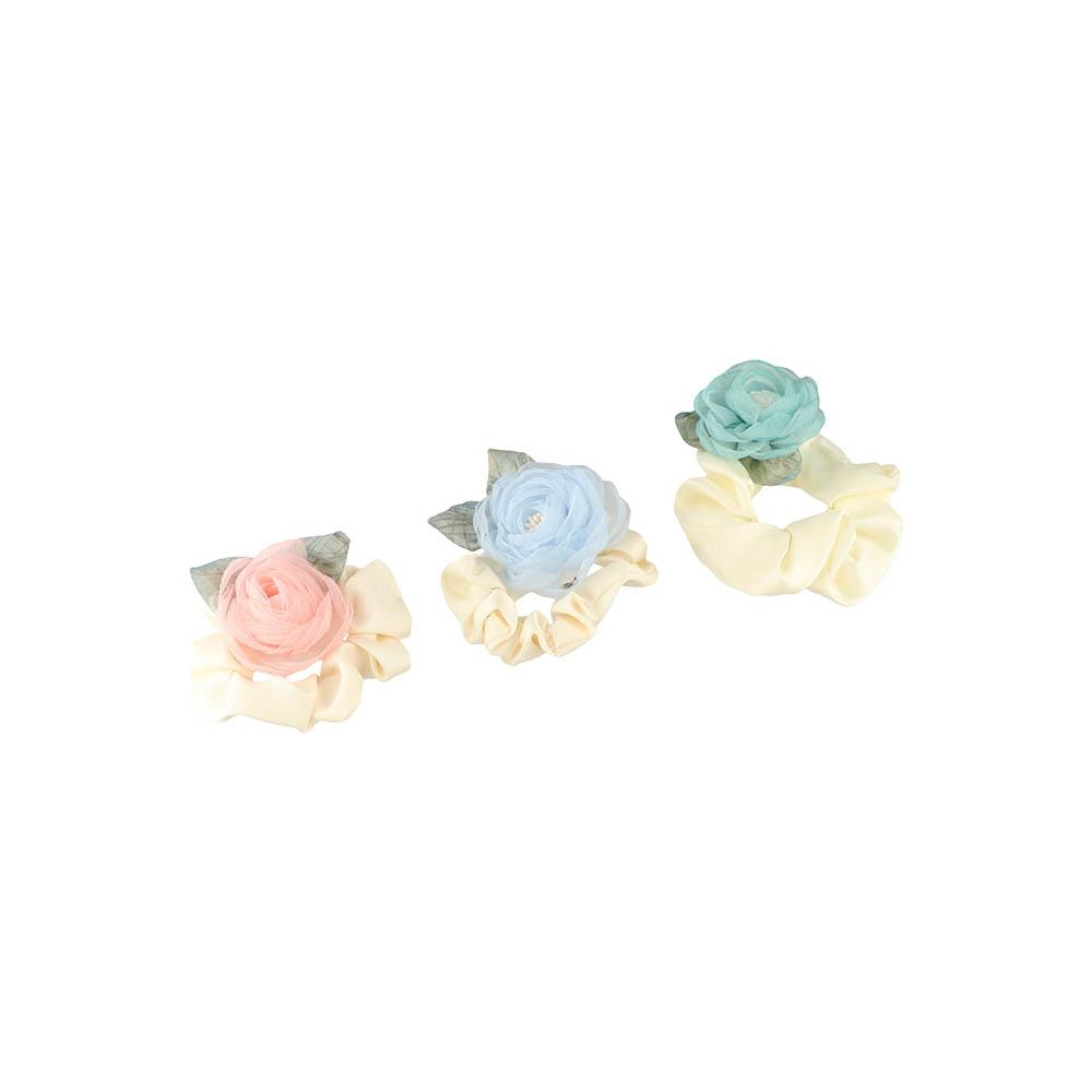 

Camellia Flower Satin Hair Band Mesh Elastic Hair Band Cute Rose Flower Hair Rope Streetwear зелёный