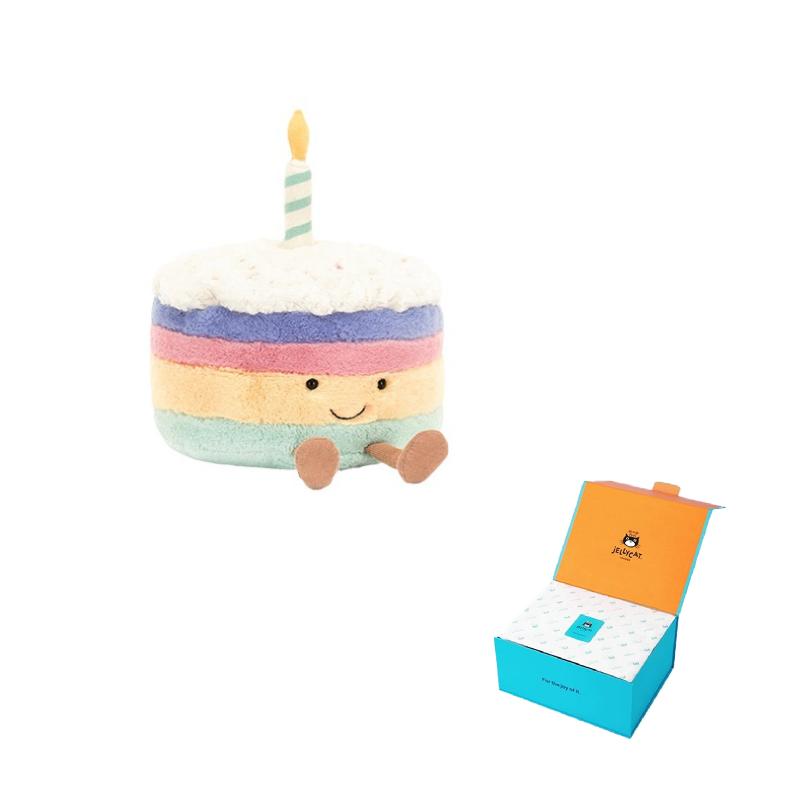 

JELLYCAT Fun Food Series Rainbow Birthday Cake Large Comfort Doll Plush Doll 26cm Height Full of Sweetness Box