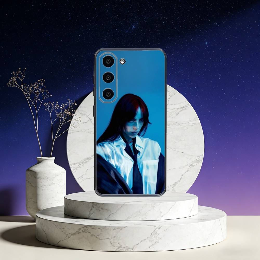 Billie B-BLUE Eilish Singer Phone Case For Samsung Galaxy A73,A72,A71,A70,A53,A52,A51,Others Soft Black Cover