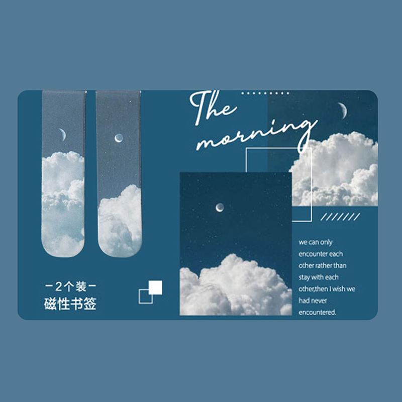 2 szt./opak. Zakładka magnetyczna Piękna sceneria Chmury Prosty literacki wzór Zakładka Narzędzie do czytania Artykuły szkolne i biurowe