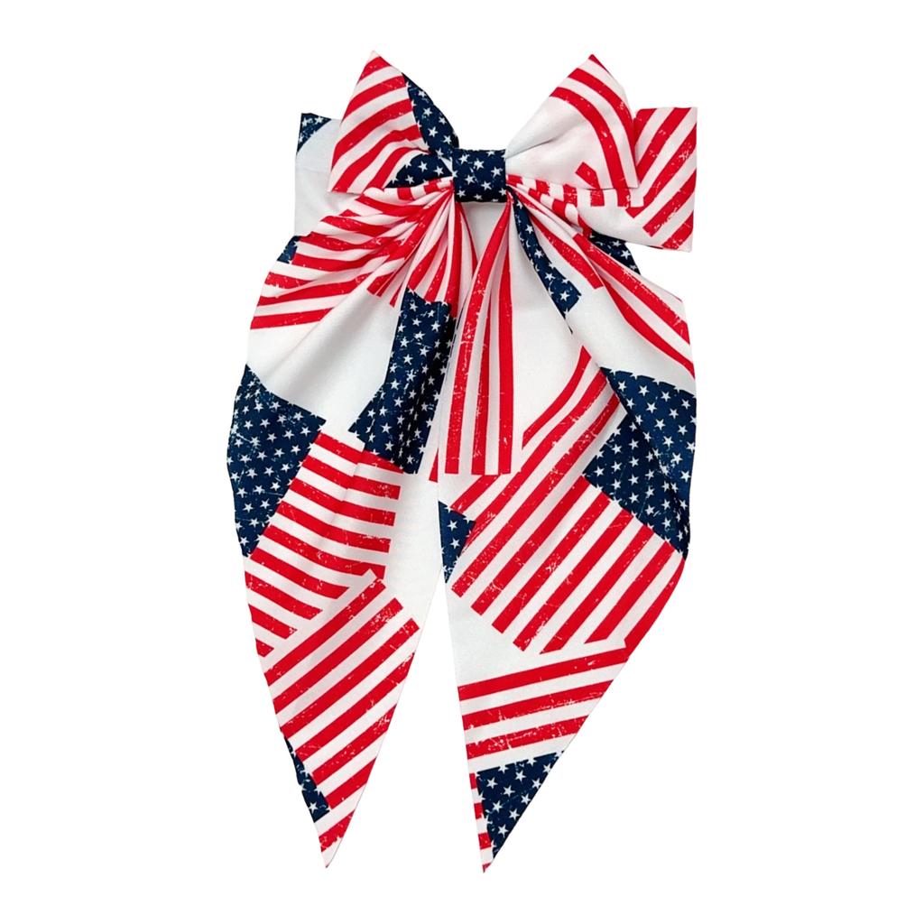 American Flag Bow Spring Clip Independence Day Hair Clip For Children And Adults, Party Decorations, Hair Accessories, Headwear