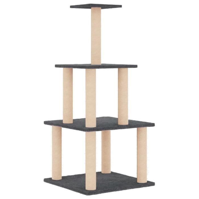 VidaXL Arbre à chat avec griffoirs en sisal gris foncé 111 cm 171734