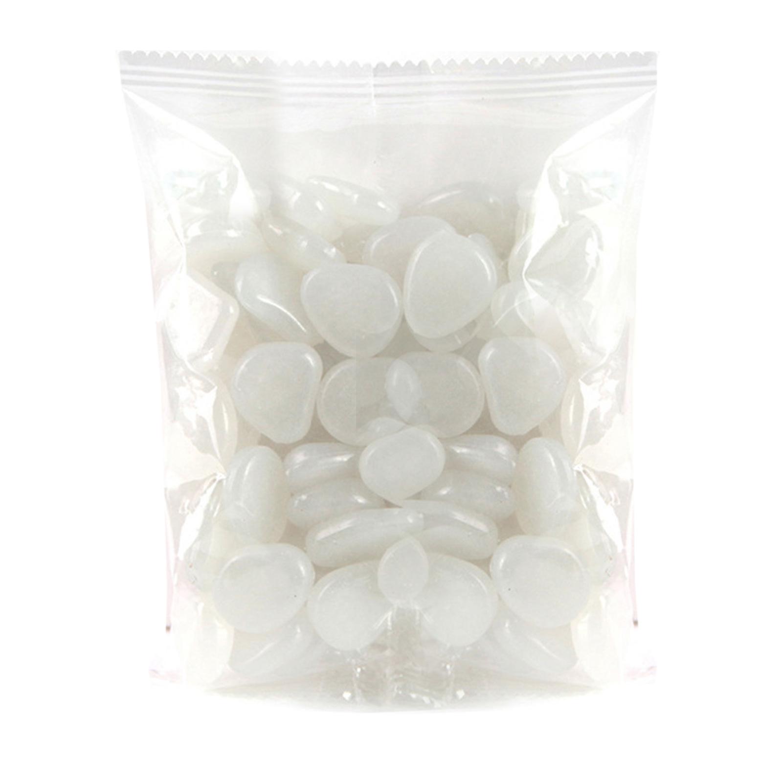 

100 шт. светящиеся камни для декора аквариума светящиеся камни для сада дзен камни светящиеся в темноте галька белый