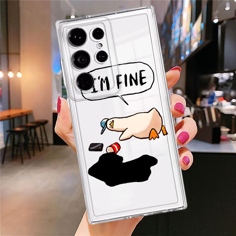 Cartoon Duck Phone Cover Case for Samsung Galaxy S26 Note 20 Ultra 10 S20 Plus S24 S22 FE S25 Edge S21 S23 Ultra