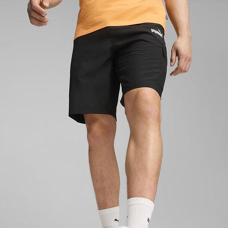 Puma Solid Color Breathable Mid Waist Casual Shorts Men shorts Black 682124-01