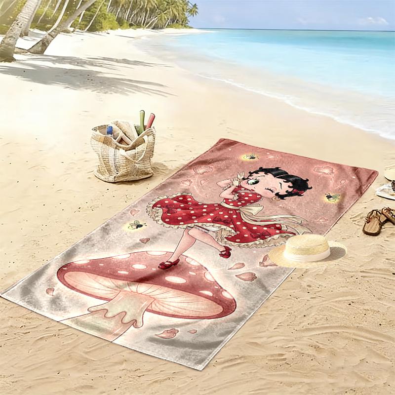 1pc Betty Boop Beach Towel, Multi-functional Beach Towel for Outdoor Activities Beach Swimming and Travel
