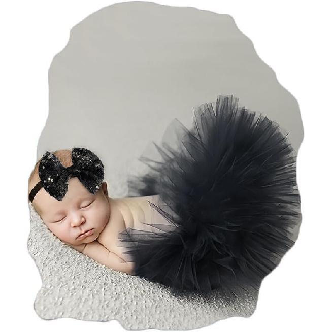 Ylsteed Newborn Girls Photography Prop Infant Tutu Skirt Newborn Lace Tulle Skirt Girl Photo Shoot Outfits Infant Princess Costume Clothes Photo