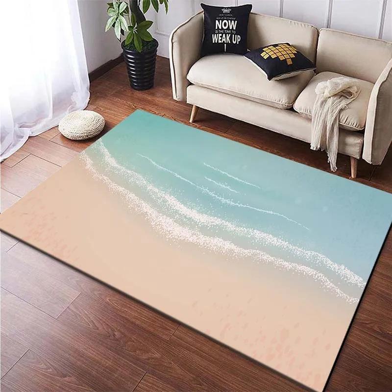 Beach Pattern Floor Mats Door Front Decoration Home Living Room Floor Mats