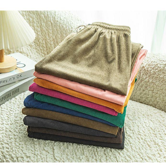 Corduroy Pant Autumn and Winter High-waisted Draped Dragging Trousers Casual Wide-legged Trousers