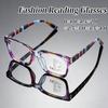 Fashionable Square Multifocal Glasses for Women Men Classic Casual Progressive Eyewear Unisex Trendy Stripe Far Sight Presbyopia