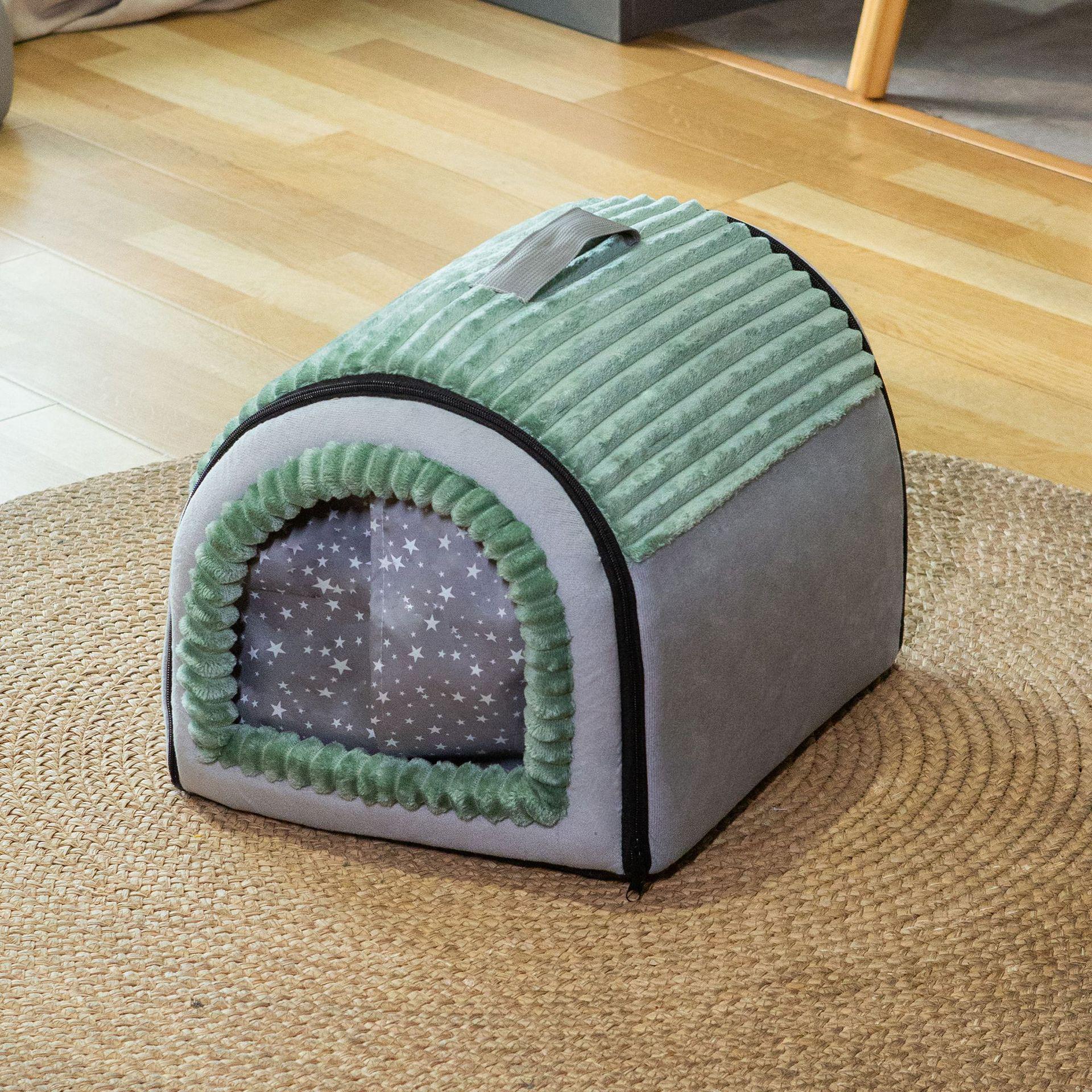 

Warm Winter Cat Tent Bed: Cozy, Secure, All-Season, Washable for Cats & Dogs M 40x35x35cm (up to 5 lbs)