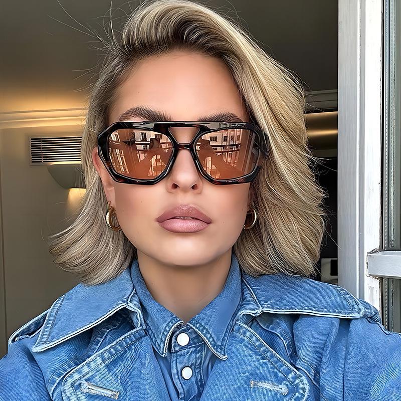 Retro Double Bridges Women Pilot Sunglasses Fashion Shades UV400 Men Trending Sun Glasses