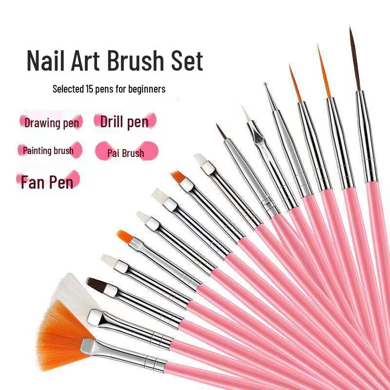 15-Piece Nail Art Brush & Dotting Pen Set