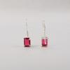 Pink Rubellite Gemstone 925 Sterling Silver Women Earring 1" Handmade Jewelry For Valentine EE-180-6
