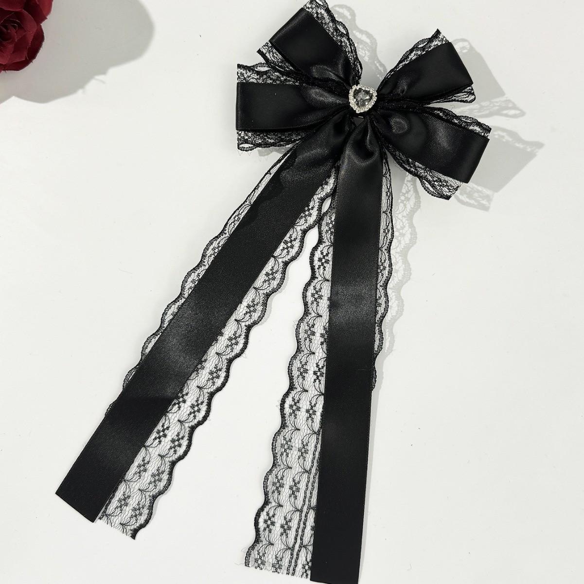 

2pcs Elegant Long Lace Ribbon Bow Hair Clips Women Girls Hairpins Bowknot Barrettes Fashion Hair Accessories