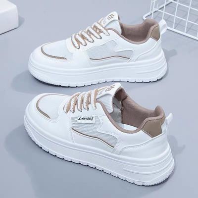 Dames Witte Schoenen Nieuwe Zomer Mesh Schoenen Veelzijdige Dikke Zool Dunne Ademende Casual Sport Skate Schoenen