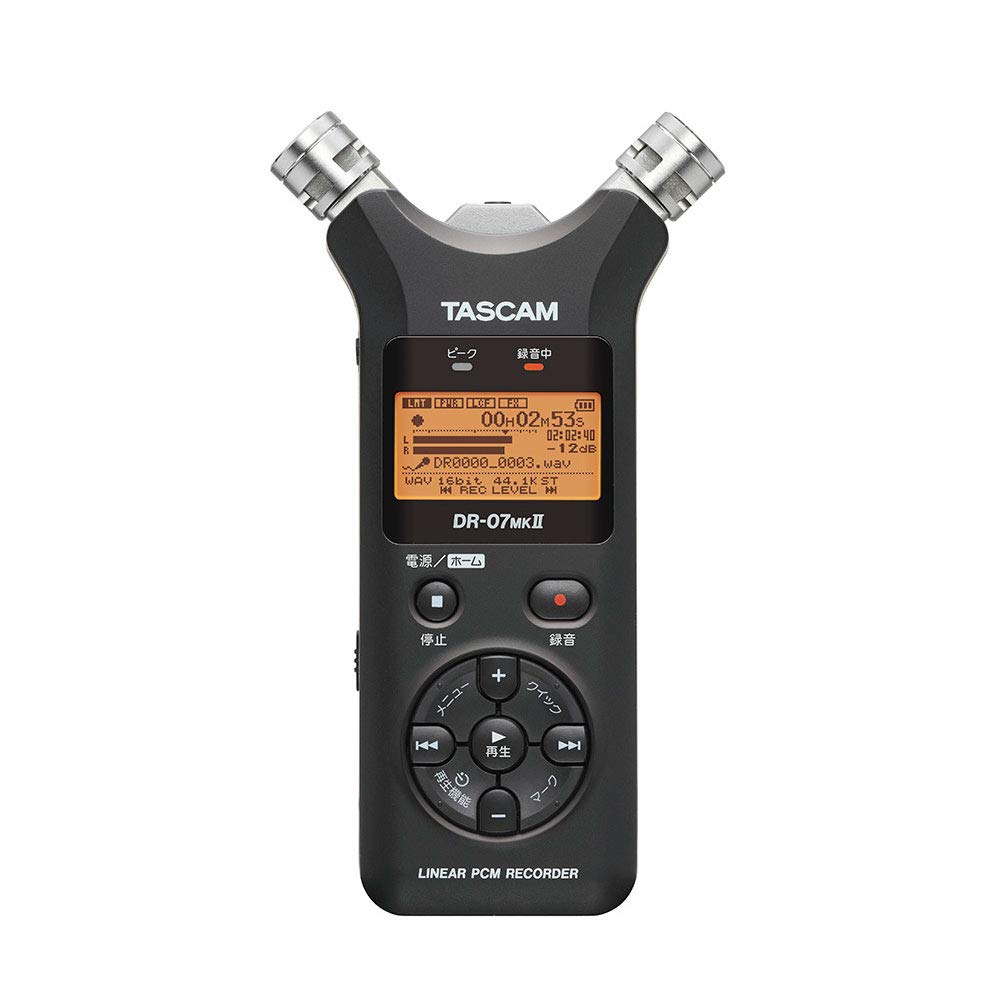 

TASCAM II VER2 Linear PCM Recorder Handy Recorder Youtube ASMR Music Wild Birds Railway Recording High Resolution DR-07MK 24bit/96kHz чорний