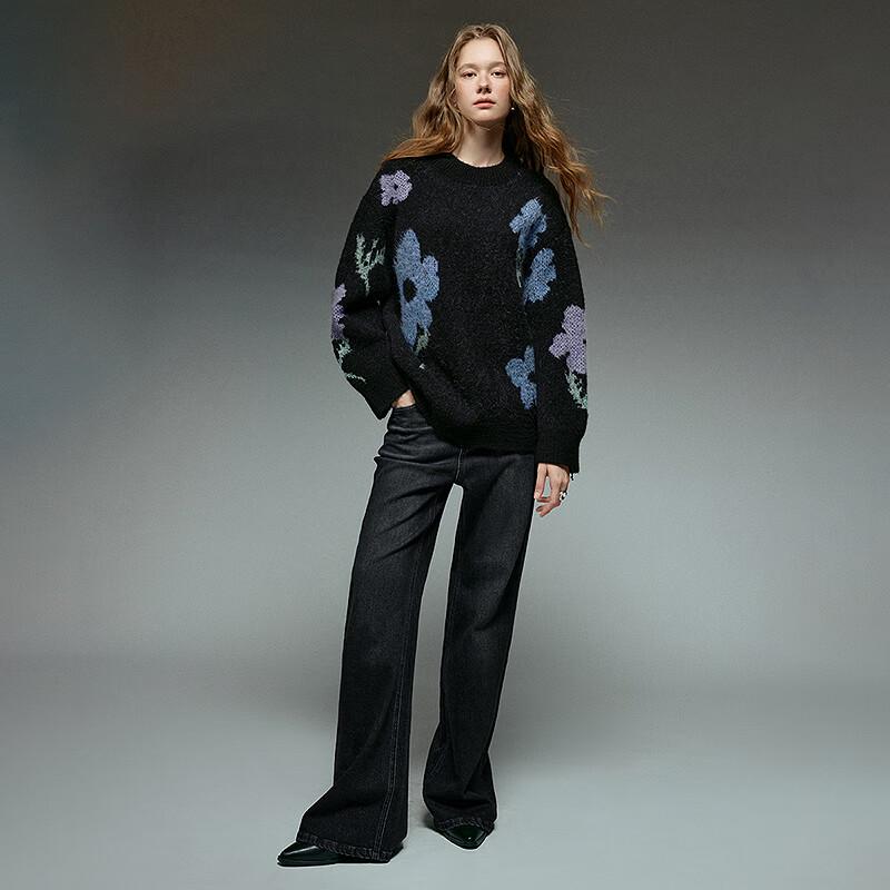 Chuyu Liberté Plush Jacquard Knit Sweater for Women