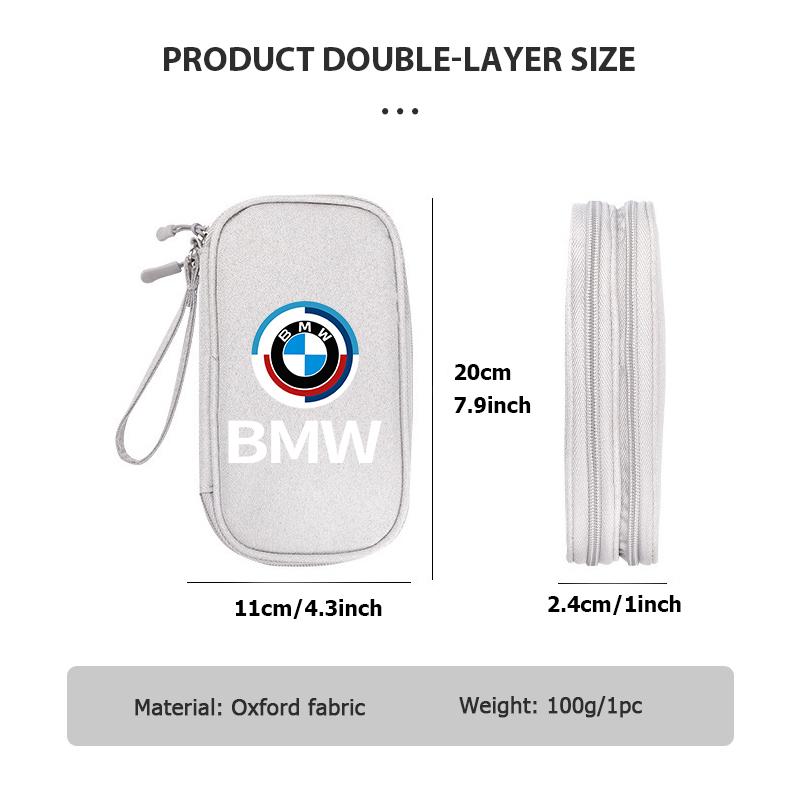 NTSM5 Car Travel Phone Data Line Storage Multifunction Oxford Bag For BMW M2 M3 M4 X1 X3 X4 X5 E87 X7 E91 G20