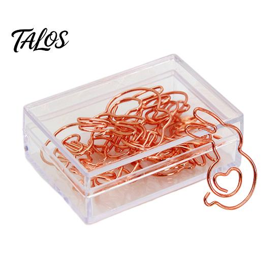 School Supplies for Organization 10PCS Rose Gold Metal Paper Clips, Decorative Cartoon Shape Cute Bookmarks Bookmarks, Creative Documents Organizers