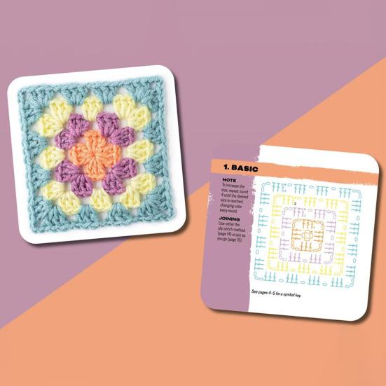 Jeu de cartes Granny Square : 50 modèles de crochet variés, blocs de crochet, vêtements, accessoires pour adultes et débutants