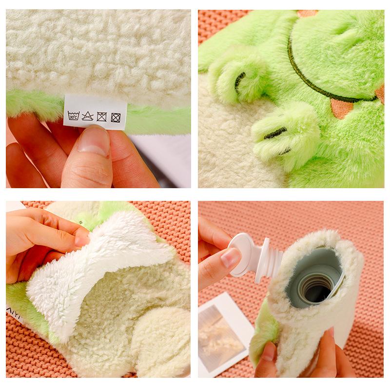 Neue Cartoon-Ente Warme Tasche PVC Dicke Heißwasserbeutel Niedlich Weich Plüsch Bauchwärmer Wasserflasche Tragbar Handwärmer