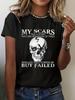 Unisex Printed Crew Neck T-shirt, Unisex Fashionable Casual T-shirt