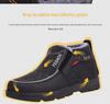 Men's Thick-Soled Winter Cotton Boots with Velvet Lining – Non-Slip, Cold-Proof, One-Step Snow Boots for Middle-Aged and Elderly