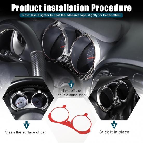 Car Dashboard Cover Trims for 2011-2019 Nissan Juke Infiniti ESQ Accessories Center Console Speedometer Cover Carbon Fiber Center Console Speedometer