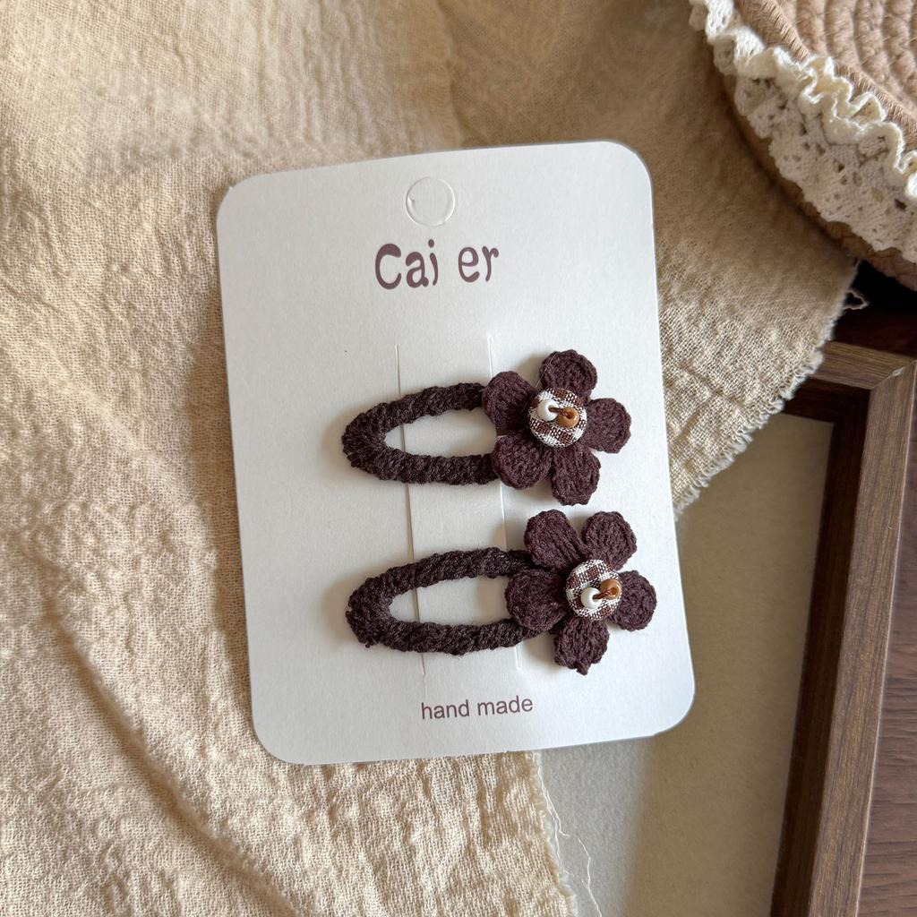 Coffee Color Cute Cartoon Cat Baby Hairpin Sweet Bow Flower Headwear Girls Kids Hair Accessories