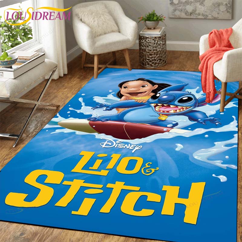 New Cartoon Stitch Carpets Kids Crawling Carpets Living Room Tea Table Mats Bedroom Rug Washable Floor Mats Household Area Mat