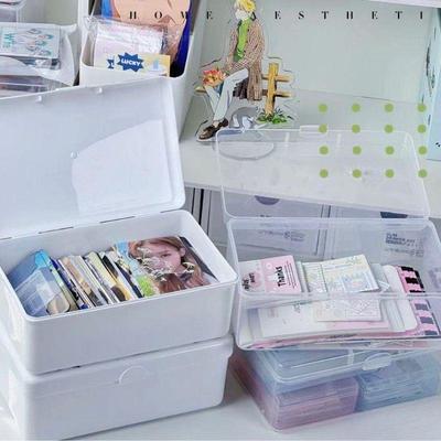 Korean Transparent Storage Box Photo Card Holder Box Card Photocard Storage Box Photo Card Organizer Classification Flip Box