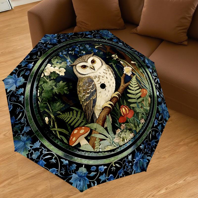 1PC Owl Forest Umbrella-8-Rib Reinforced, Automatic Open, Lightweight & Durable, Cute Fashion Accessory for Outdoor-K1261