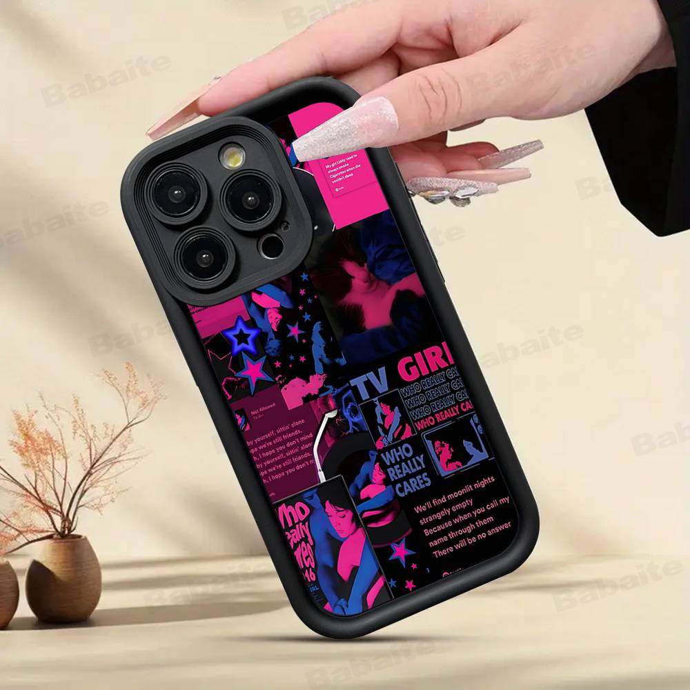 

Рожево-синій чохол для телефону TV Girl для IPhone 17 16 15 13 11 12 14 Pro Max Plus Силіконова кришка iPhone 16 plus