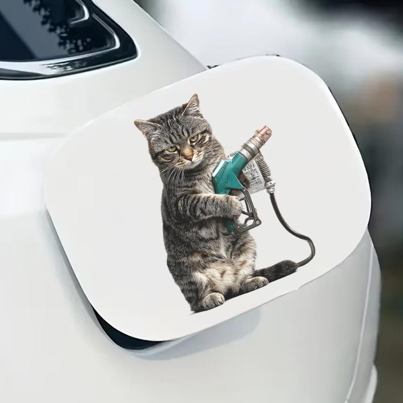 

1/5Pcs Waterproof Vinyl Decals Tearful Emo Working Cat Car Sticker Funny For Car Fuel Tank Caps Window Motorctycle
