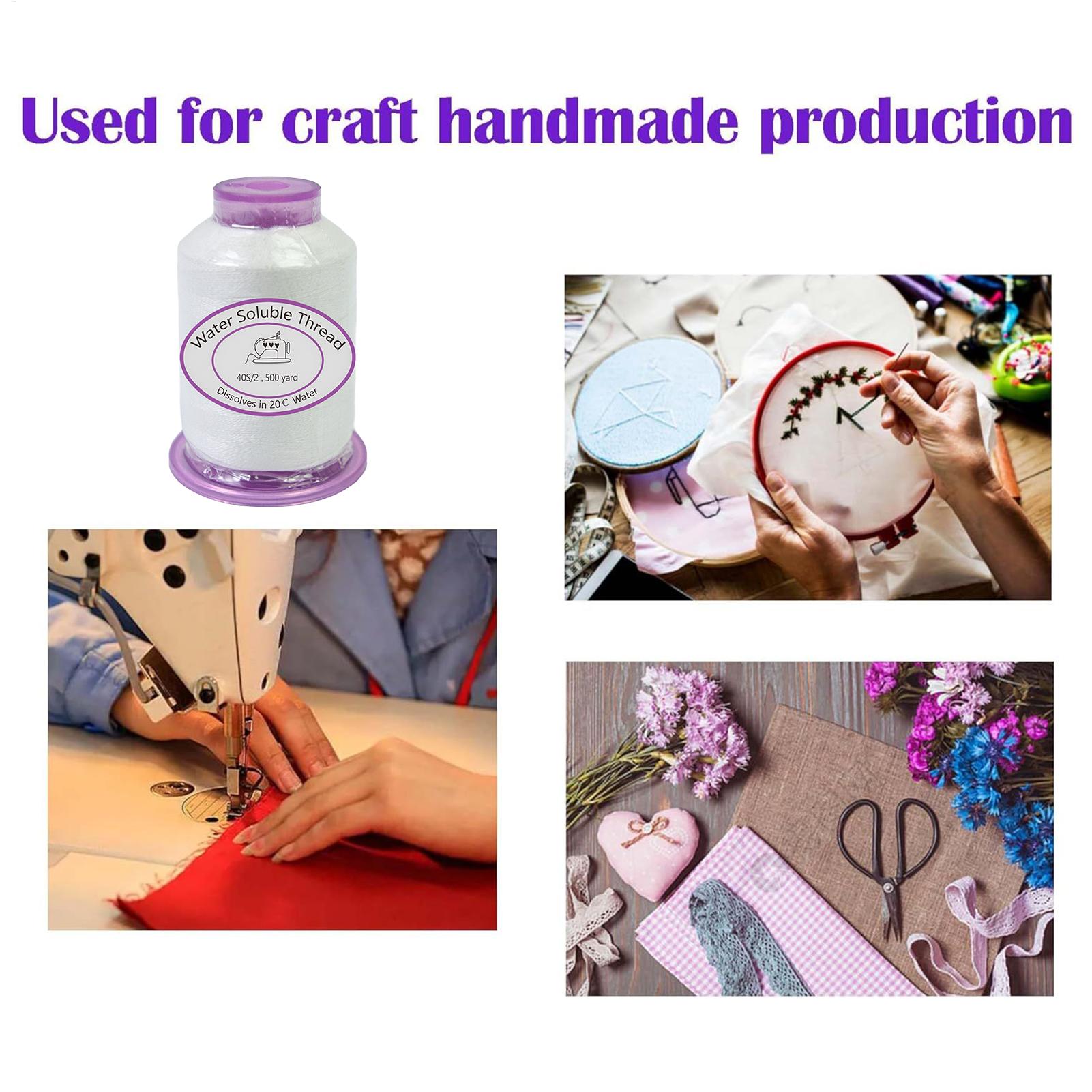 Универсальная швейная нить 1492,7 фута Водорастворимая швейная нить Растворимая нить Для ремонта ткани Изготовления костюмов Вышивки CHINA