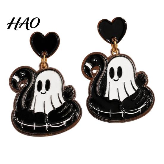 Funny Halloween Party Jewelry 1 Pair Summer Ghost Earrings for Women, Cute Lightweight Comfortable Earring Dangles Pool Float Dangle Drop Earrings, 2D