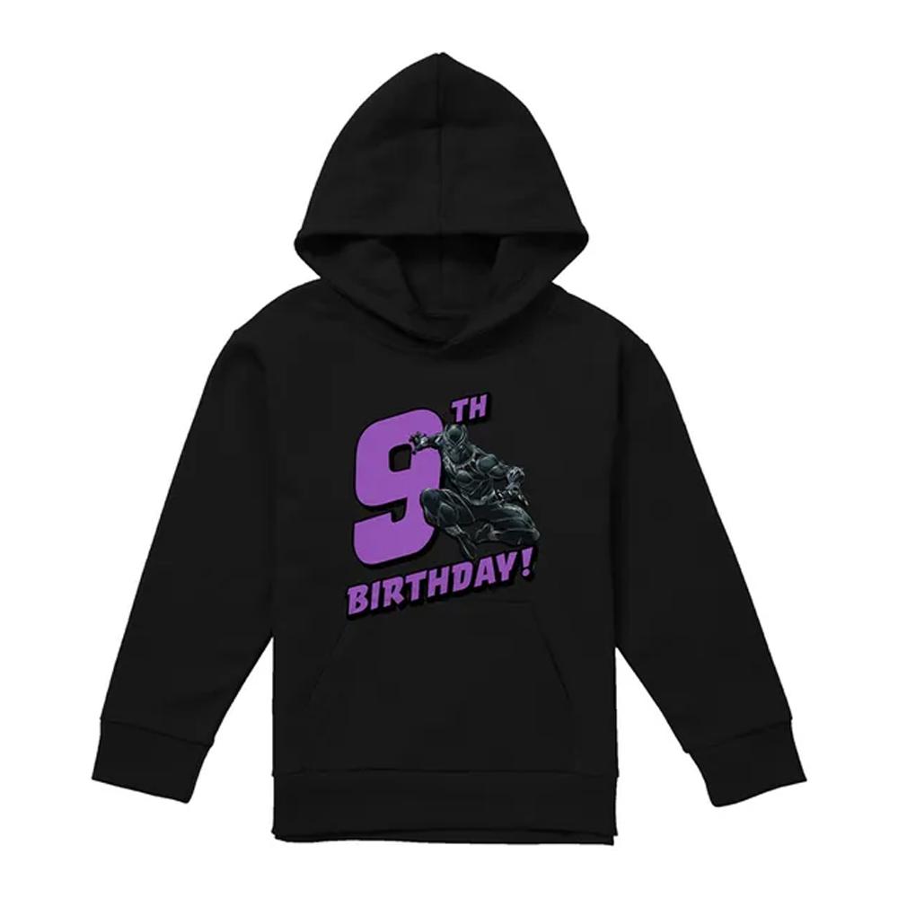 Black Panther Childrens/Kids 9th Birthday Hoodie