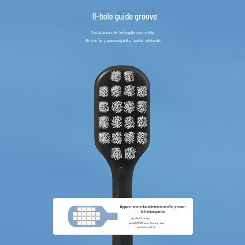 "Classic Black & White 54-Hole Wide-Head Toothbrush Set - 2 Soft Bristle Flexi-Clean Brushes"