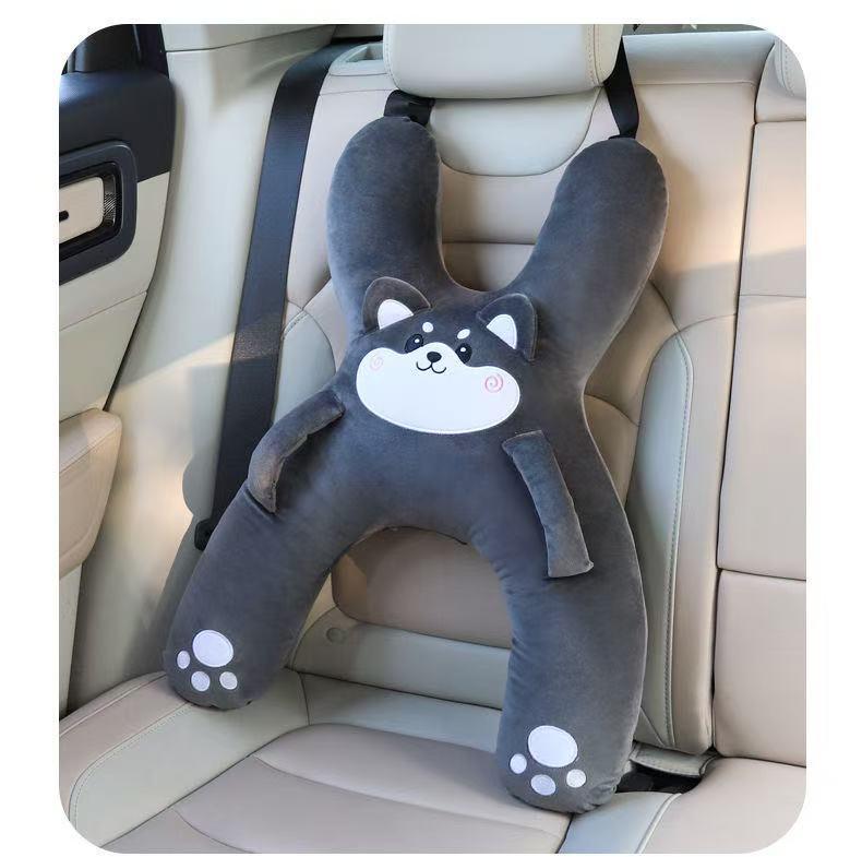 Children's Car Seat Headrest: Cute Cartoon Anti-Neck Support Pillow for Sleeping