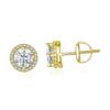 Silver Gold-plated Moissanity Earrings, 0.5 Ct, 925 Silver Studs