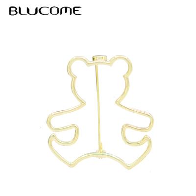 Neueste Mode Kleine Bär Form Broschen Kupfer Tier Korsage Anzug Schal Pins für Frauen